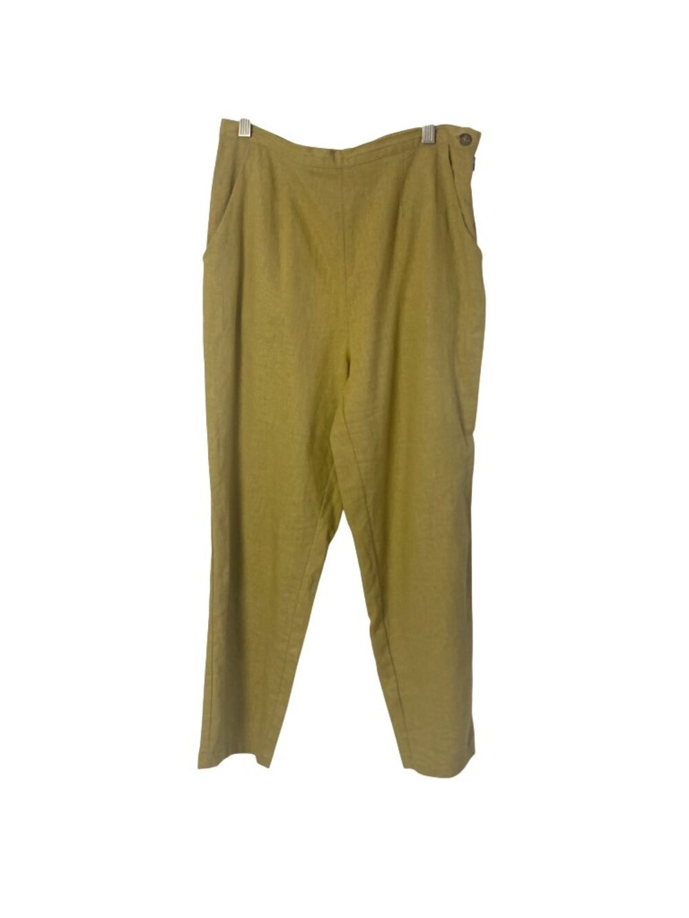 Urban Outfitters Urban Renewal Remnants Yellow Linen Pin Up Pant Medium Hi Waist
